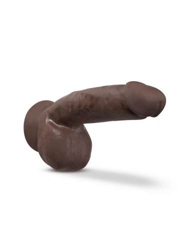 DR Skin Plus 8 Inch Thick Posable Dildo With Squeezable Balls Choco