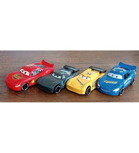 Cars Serisi Çek Bırak Metal Şimşek Mcqueen ve Arkadaşları 4 Lü Araba Set