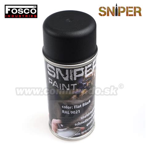 SNIPER farba v spreji RAL 9021 čierna 150ml FOSCO Industries Commando sk