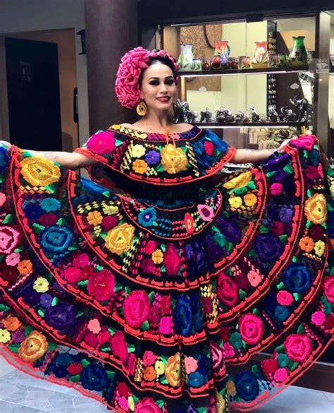 La Santa Art Mx Mexican Typical Dress Folk Dances Chiapaneca Dress