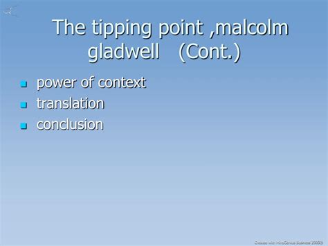 Ppt The Tipping Point Malcolm Gladwell Powerpoint Presentation Free