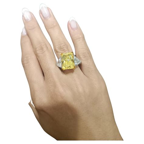 Gia Certified Carats Fancy Yellow Diamond Tapered Baguette Platinum