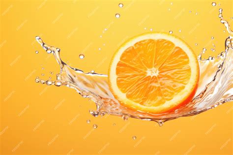 Premium Photo Fresh Orange Slice Dropping Into Clear Water Ideal For