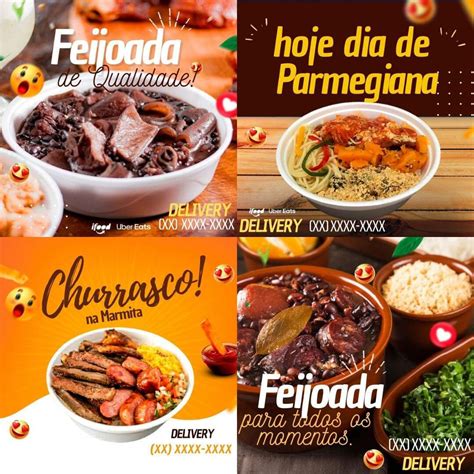 Pack Canva Artes Marmitaria E Delivery Restaurante