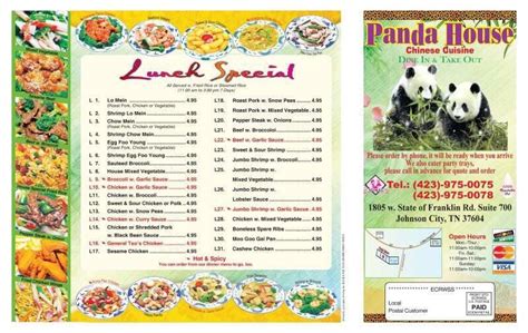 Menu At Panda House Restaurant Johnson City