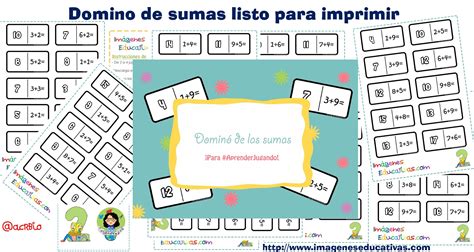 Portada domino de sumas Orientación Andújar Recursos Educativos