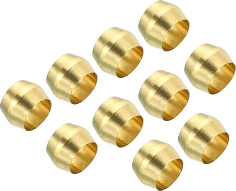 PATIKIL 1 4 Inch Tube OD Brass Compression Sleeves Ferrules 50 Pack