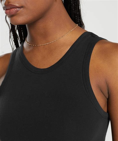 Gymshark Ribbed Cotton Seamless Body Fit Tank Black Gymshark