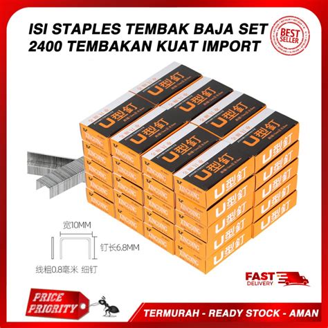 Jual Isi Staples Tembak Isi Stapler Refill Gun Tacker Steples Baja 2400