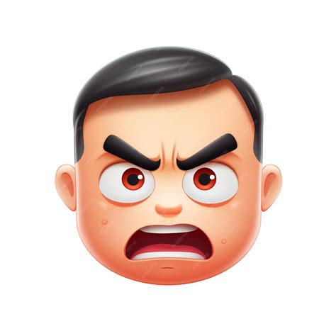 Premium Photo | Angry man face Isolated on white background