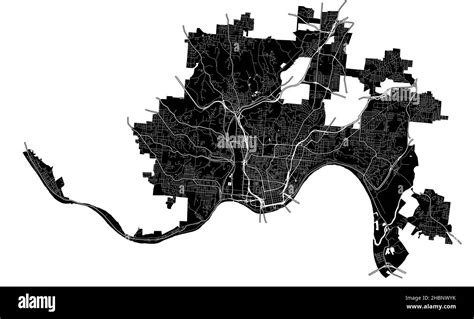 Cincinnati, Ohio, United States, high resolution vector map with city ...