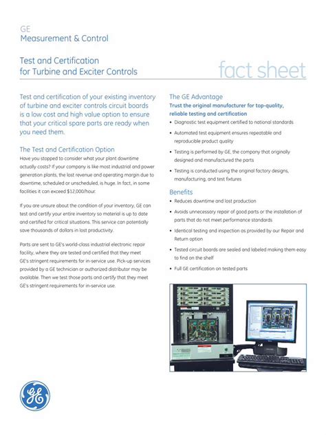 PDF GE Measurement Control Test And Certification Fact PDF