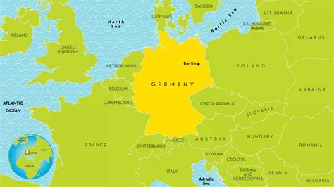 Map of Germany and surrounding countries - Germany and surrounding ...