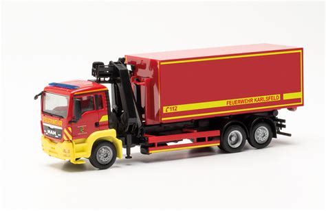 Vorbestellung Herpa Man Tgs M Wechsellader Lkw Mit Kran Feuerwehr