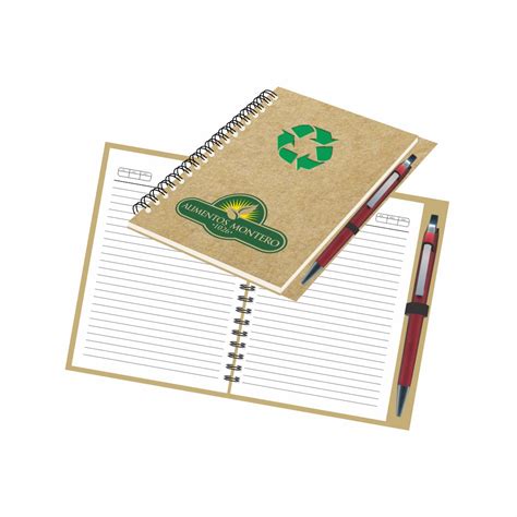 Cuaderno Ecológico 18x14cm con Porta Bolígrafo Icono reciclado