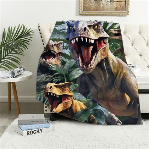 Eastsmooth Dinosaur Throw Blanket Adorable Super Soft Extra Large Fluffy Dinosaur Blanket For