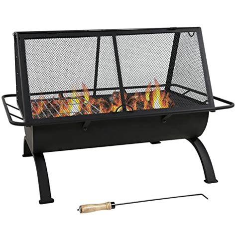 Sunnydaze 36 Inch Northland Outdoor Rectangular Fire Pit With Cooking