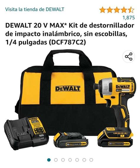 Amazon DEWALT 20V MAX Kit de destornillador de impacto inalámbrico sin