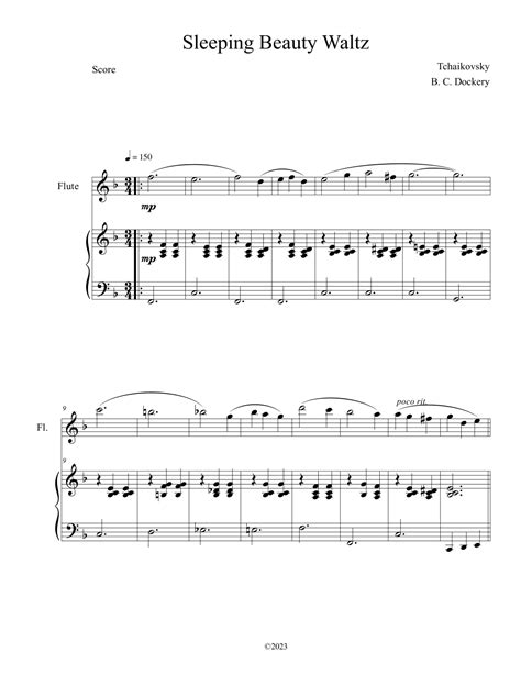 Sleeping Beauty Waltz Flute Solo With Piano Accompaniment Arr B C