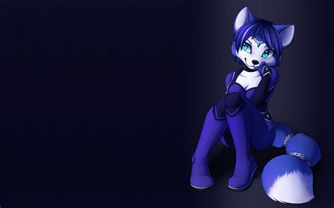 Wallpaper Illustration Anime Blue Furry Anthro Star Fox Krystal