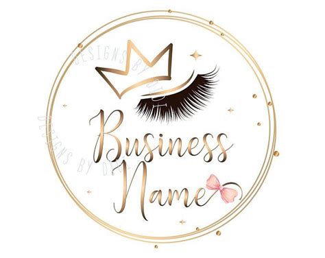 Lash Logo Custom Logo Lash Gold Lashes Crown Logo Eyelash Etsy