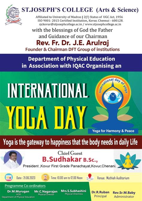 St Josephs College Arts Science International Yoga Day