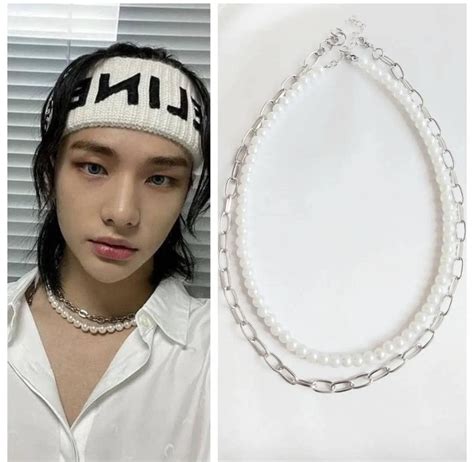 Kpop Stray Kids Hyunjin Necklaces Set Etsy Pop Jewelry Kids