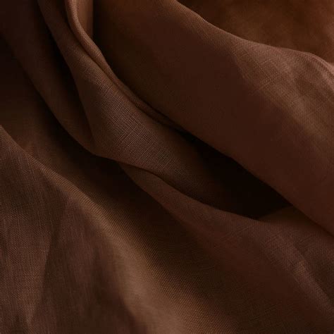 Wabi Sabi Pure Flax Linen Terracotta Heavy Semi Sheer Curtain