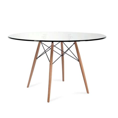 Mesa Eames Style 100cm Cristal Templado Arei Design