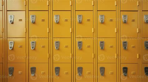 Ai Generated Generative Ai Row Of High School Lockers In The Hallway