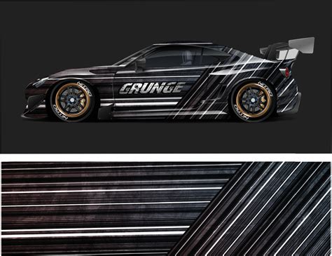 Abstract Stripe Designs For Branding And Drift Livery Car