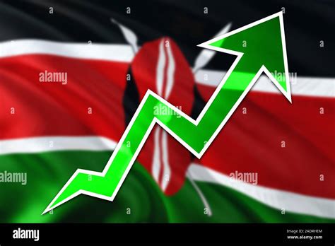 Kenya economy graph is indicating positive growth, green arrow going up ...