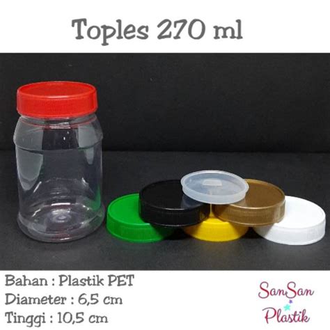 Jual Toples 270 Ml Toples Plastik 270 Ml Toples Sambal Toples