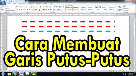 Cara Membuat Garis Putus Putus Di Word Biar Rapi Mudah Lho