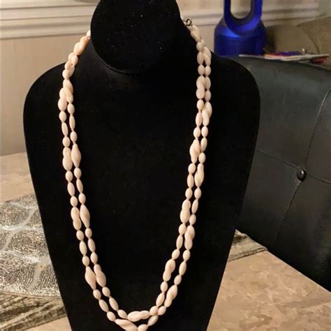 Jewelry Vintage Pale Pink Glass Twist Bead Necklace Poshmark