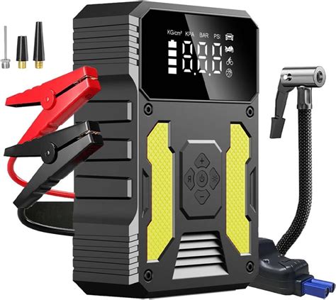 Carregador De Carro Portatil - FINYQBET 3000A Carregador de Bateria de Carro Portatil com Compressor ...