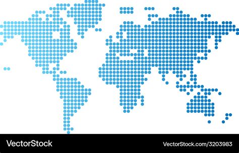 World Map Blue Round Dots Royalty Free Vector Image