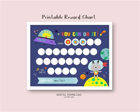 Printable Outer Space Reward Chart Sticker Chart Instant Etsy