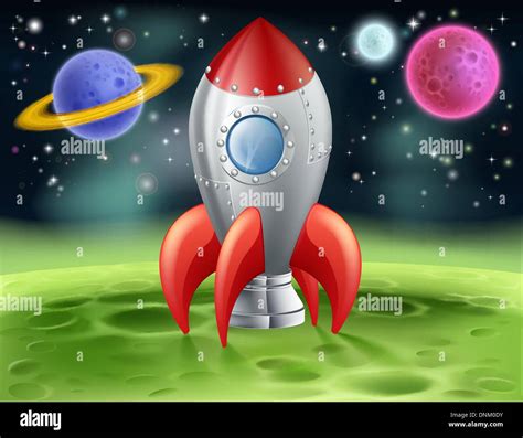 Cartoon space rocket hi-res stock photography and images - Alamy