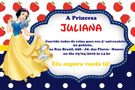 Convite Digital Branca De Neve Elo Produtos Especiais