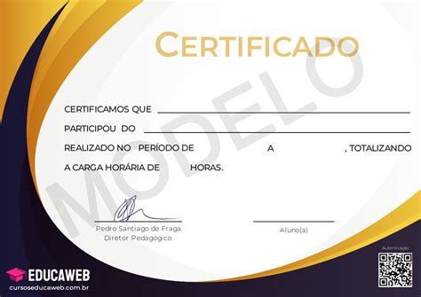 Certificado De Conclus O De Curso Cursos Educaweb