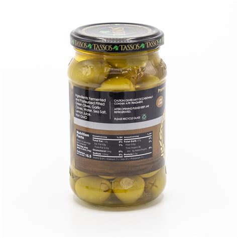 Tassos Oz Garlic Stuffd Olives European Food Express