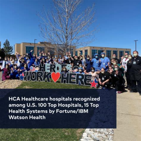 Hca Healthcare Hospitals Recognized Among Us 100 Top Hospitals 15