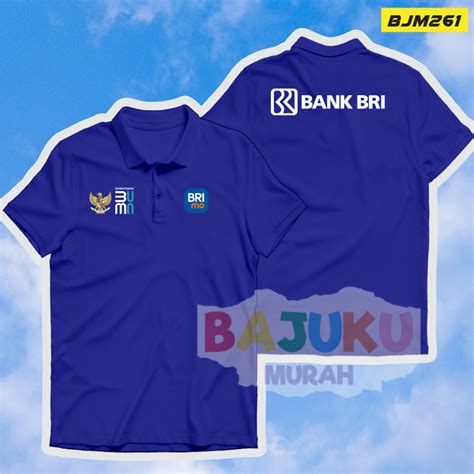 Jual BJM261Polo Shirt Kaos Kerah Baju BANK BRI BRI MO BUMN Pria Obral