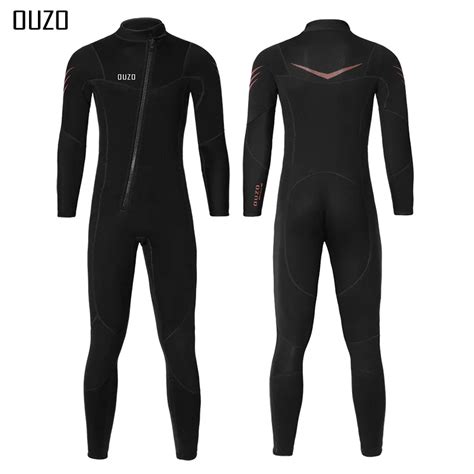 Men 3mm Neoprene Wetsuits One Piece Long Sleeve Couple Surf Dive Wear Hoodless Back Zip Surfing