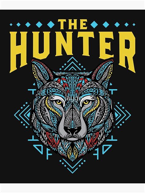 Native American Wolf Art Symbol Symbolism The Hunter Poster By Jaygo