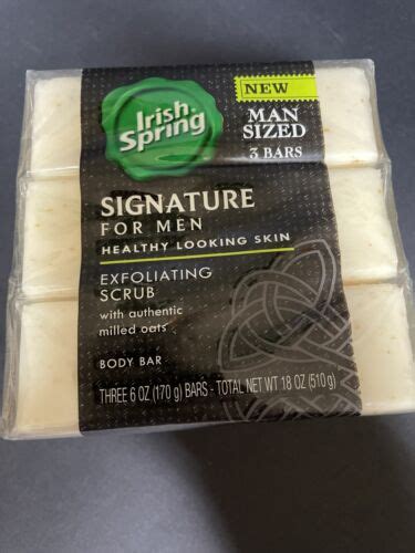 Irish Spring Signature For Men Exfoliating Scrub Bar Soap 6 Oz Each 3