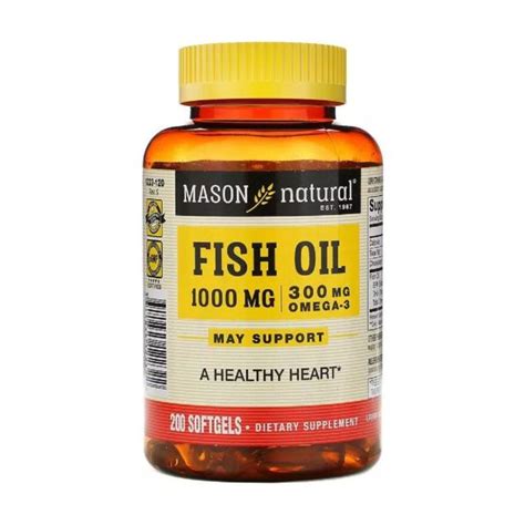 Харчова добавка в гелевих капсулах Mason Natural Omega 3 Fish Oil Риб