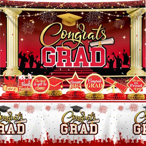 Amazon KatchOn Red And Gold Congrats Grad Banner Pack Of 13