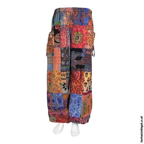 Multicoloured Patchwork Harem Pants One Size The Festival Clothing